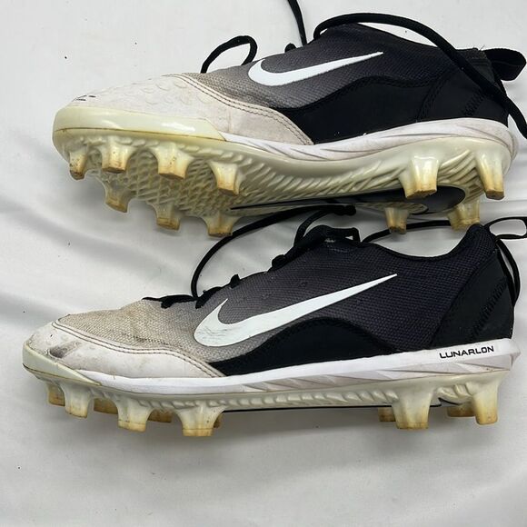 Black & White Nike Lunarlon Cleats Women's 9 - Picture 6 of 8